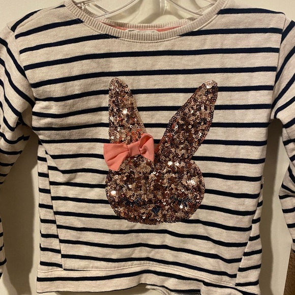 Girls 6-8 Y bunny sequin striped sweater - Picture 2 of 3